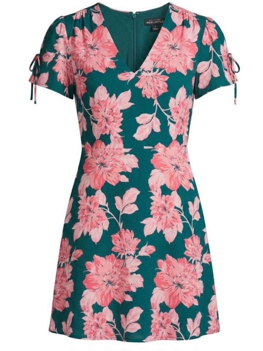 J. Crew Mercantile - Green Mini Dress with Pink Floral Print